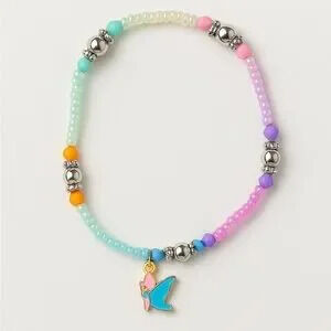 Colorful Beaded Bracelet with Butterfly Charm